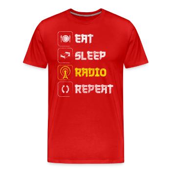 Fréquence des ondes radio du podcast - T-shirt bio Premium Homme - rouge - Devant - Damien (186cm)