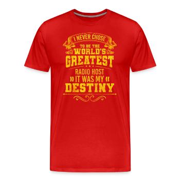 Animateur d’émission de radio Profession Rétro - T-shirt bio Premium Homme - rouge - Devant - Damien (186cm)