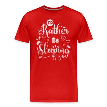 Schlaf Langschläfer Ausruhen Kissen - Männer Premium Bio T-Shirt - Rot - Vorne - Damien (186cm)