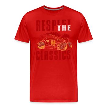 Classic Original Motor Sports Car - Men's Premium Organic T-Shirt - red - Front - Damien (186cm)