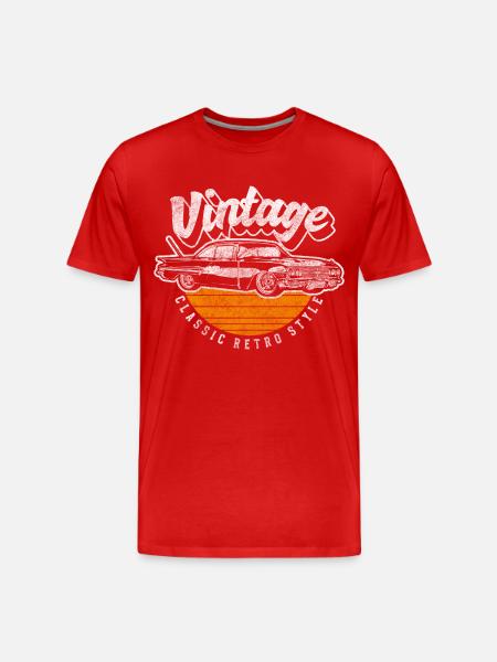Auto Klassisch Oldschool - Männer Premium Bio T-Shirt - Rot
