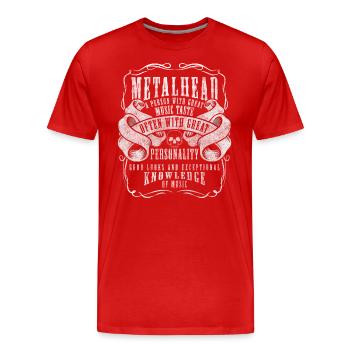 Metal Band Metaller - Männer Premium Bio T-Shirt - Rot - Vorne - Damien (186cm)