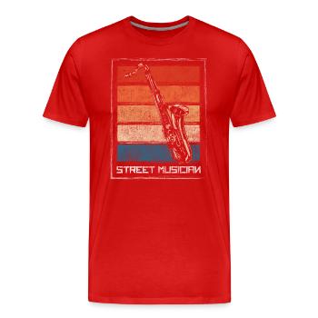 Musician Artist Solo Entertainer Musical - Men's Premium Organic T-Shirt - red - Front - Damien (186cm)