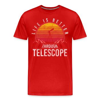 Universum Forschen Weltraum Schwarzes Loch - Männer Premium Bio T-Shirt - Rot - Vorne - Damien (186cm)