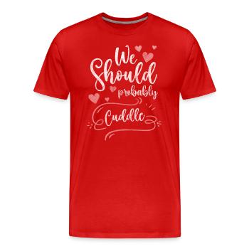 Amour Proximité Câlin Romantique - T-shirt bio Premium Homme - rouge - Devant - Damien (186cm)