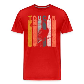 Oiseau coloré forêt tropicale rare - T-shirt bio Premium Homme - rouge - Devant - Damien (186cm)