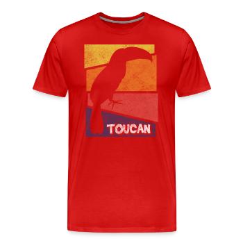 Toucan jungle forêt tropicale rare - T-shirt bio Premium Homme - rouge - Devant - Damien (186cm)