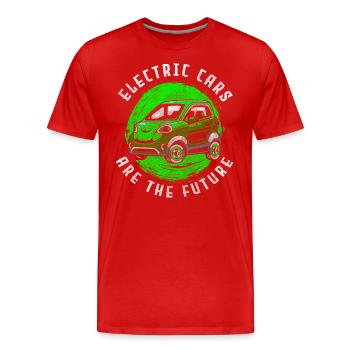 Performances environnementales des voitures électriques - T-shirt bio Premium Homme - rouge - Devant - Damien (186cm)