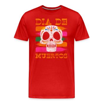 Holiday Skull Skull Commemoration - Men's Premium Organic T-Shirt - red - Front - Damien (186cm)