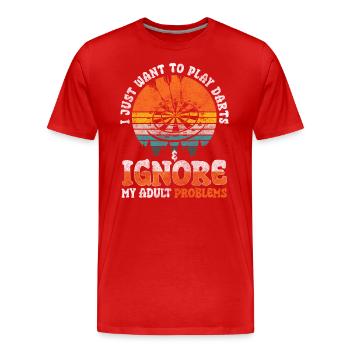 Fléchettes Jeu de fléchettes Fléchettes Hommes - T-shirt bio Premium Homme - rouge - Devant - Damien (186cm)