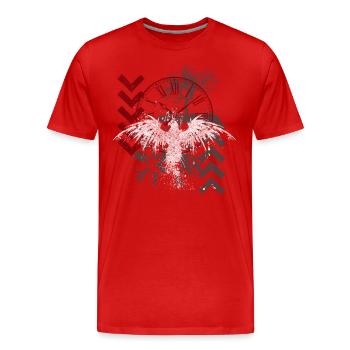 Trash Polka Crâne Dur - T-shirt bio Premium Homme - rouge - Devant - Damien (186cm)