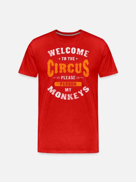 cirkus, tält, kul, show, idioter - Organic T-shirt Ekologisk premium-T-shirt herr - röd