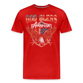 Amerika Flagge Adler Amerikanisch - Männer Premium Bio T-Shirt - Rot - Vorne - Damien (186cm)