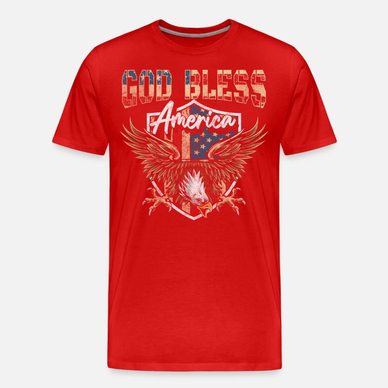 Drapeau de l’Amérique Eagle Américain - T-shirt bio Premium Homme - rouge