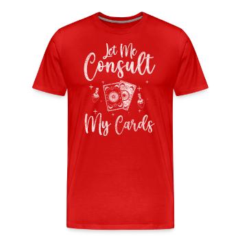 Psychics Divination Glass Ball - Men's Premium Organic T-Shirt - red - Front - Damien (186cm)
