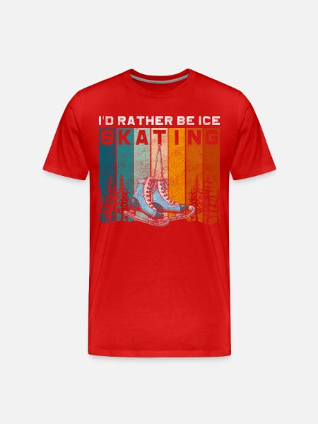 Ice Skates Hobby - Men's Premium Organic T-Shirt - red