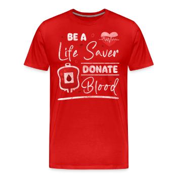 Blood Aid Hero - Men's Premium Organic T-Shirt - red - Front - Damien (186cm)
