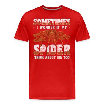 Spiders Pet Hunter Insect - Men's Premium Organic T-Shirt - red - Front - Damien (186cm)