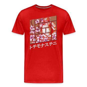 Culture Japan Time Travel - Men's Premium Organic T-Shirt - red - Front - Damien (186cm)