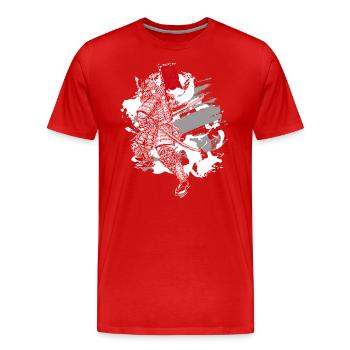 Orient Samurai Zeichnungen Kreatur - Männer Premium Bio T-Shirt - Rot - Vorne - Damien (186cm)
