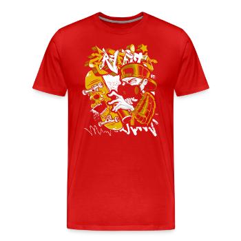 Streetart Zug Hip Hop Cool - Männer Premium Bio T-Shirt - Rot - Vorne - Damien (186cm)