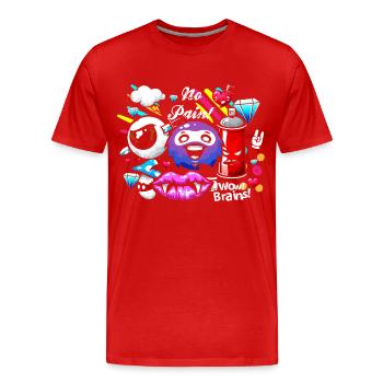 Graffiti Sprayer Boombox - Männer Premium Bio T-Shirt - Rot - Vorne - Damien (186cm)