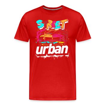 Street Art Train Rap - Men's Premium Organic T-Shirt - red - Front - Damien (186cm)