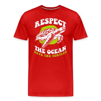 Meer Tierschützer Aquarium Artenschutz - Männer Premium Bio T-Shirt - Rot - Vorne - Damien (186cm)