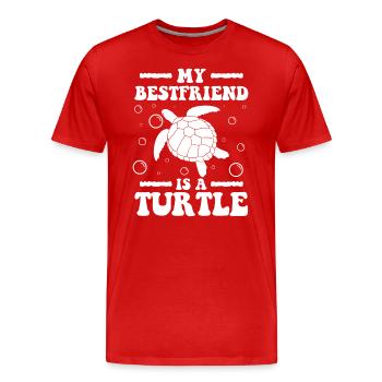 Turtles Animal Rights Activist Pet - Men's Premium Organic T-Shirt - red - Front - Damien (186cm)
