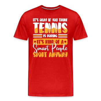 Tennis Tennisarm Aufschlag - Männer Premium Bio T-Shirt - Rot - Vorne - Damien (186cm)