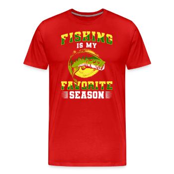 Fishing Rod Catch Water - Men's Premium Organic T-Shirt - red - Front - Damien (186cm)