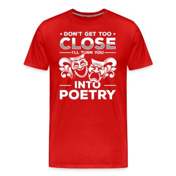 Poesie Schreibmaschine - Männer Premium Bio T-Shirt - Rot - Vorne - Damien (186cm)