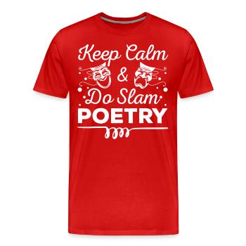 Poésie Auteur Littérature - T-shirt bio Premium Homme - rouge - Devant - Damien (186cm)