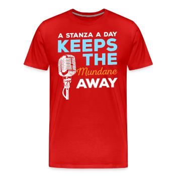 Poetry Slam Gedichte Literatur Texter - Männer Premium Bio T-Shirt - Rot - Vorne - Damien (186cm)
