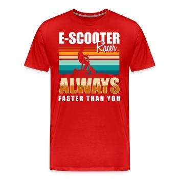 Trottinette électrique alternative circulation urbaine - T-shirt bio Premium Homme - rouge - Devant - Damien (186cm)