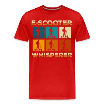 E-Scooter Rollerfahren Fahrer Flitzer - Männer Premium Bio T-Shirt - Rot - Vorne - Damien (186cm)