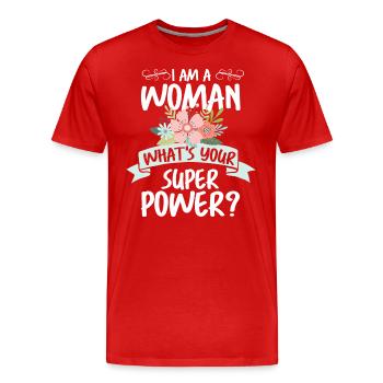 Célébration féministe des femmes - T-shirt bio Premium Homme - rouge - Devant - Damien (186cm)