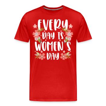 Femme, pouvoir des femmes, droits des femmes - T-shirt bio Premium Homme - rouge - Devant - Damien (186cm)