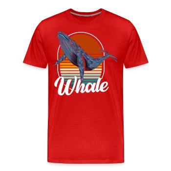 Meer Buckelwal Meeresbewohner Säugetier - Männer Premium Bio T-Shirt - Rot - Vorne - Damien (186cm)