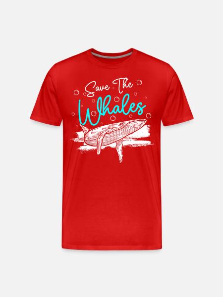 Whale Divers - Men's Premium Organic T-Shirt - red