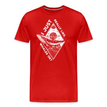Baleine Océan Créatures de la mer Vacances - T-shirt bio Premium Homme - rouge - Devant - Damien (186cm)