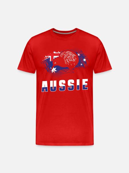 Australia Flag Animals - Men's Premium Organic T-Shirt - red