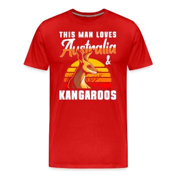 Australien Aussie Kontinent Tiere - Männer Premium Bio T-Shirt - Rot - Vorne - Damien (186cm)