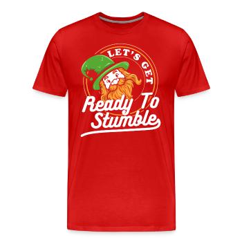 Ireland Shamrock Luck - Men's Premium Organic T-Shirt - red - Front - Damien (186cm)