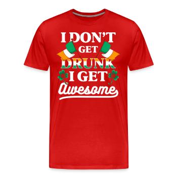 Irland Pub Glück Flagge - Männer Premium Bio T-Shirt - Rot - Vorne - Damien (186cm)