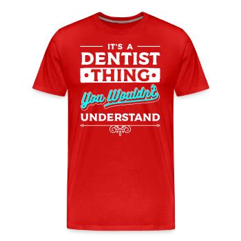 Doctor Care Brace - Men's Premium Organic T-Shirt - red - Front - Damien (186cm)