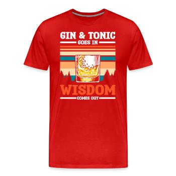 Alcool Party Drinker Long Drink - T-shirt bio Premium Homme - rouge - Devant - Damien (186cm)