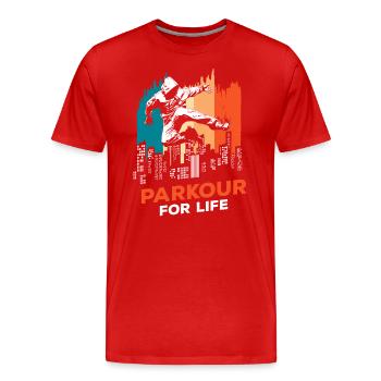 Freerunning Racing Entraînement Athlètes - T-shirt bio Premium Homme - rouge - Devant - Damien (186cm)