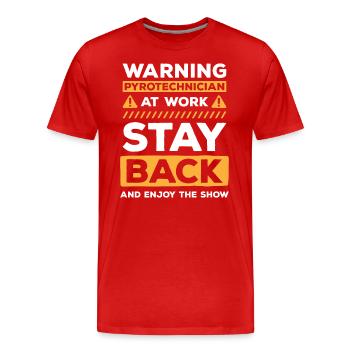 Pyrotechnie Feu d’artifice de football - T-shirt bio Premium Homme - rouge - Devant - Damien (186cm)