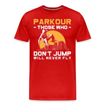 Freerunner Obstacle - T-shirt bio Premium Homme - rouge - Devant - Damien (186cm)
